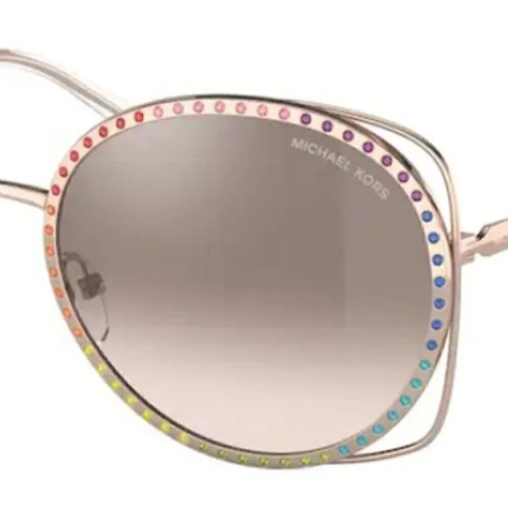 Michael Kors Rialto 1118B Sunglasses, Rainbow, Rose Gold, New with Case